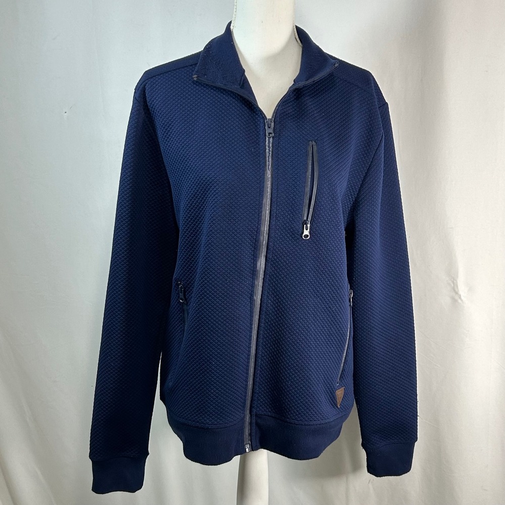 Guess Quilted Zip Up‎ Jacket Navy Blue Bomber Style Size M